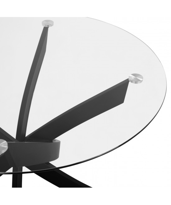ΣΕΤ ΤΡΑΠΕΖΑΡΙΑΣ 5ΤΜΧ LADY HM21199.04 ΓΥΑΛΙ--ΜΕΤΑΛΛΟ & ΒΕΛΟΥΔΟ ΣΕ ΜΑΥΡΟ
