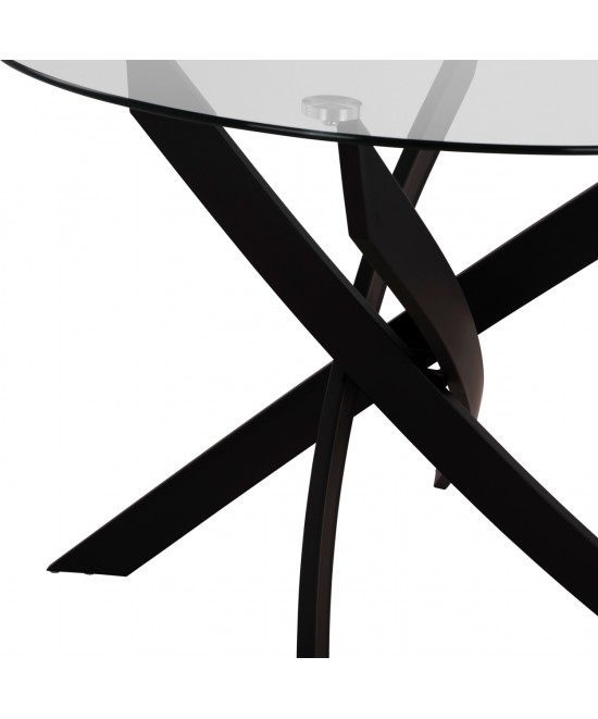 ΣΕΤ ΤΡΑΠΕΖΑΡΙΑΣ 5ΤΜΧ LADY HM21199.04 ΓΥΑΛΙ--ΜΕΤΑΛΛΟ & ΒΕΛΟΥΔΟ ΣΕ ΜΑΥΡΟ