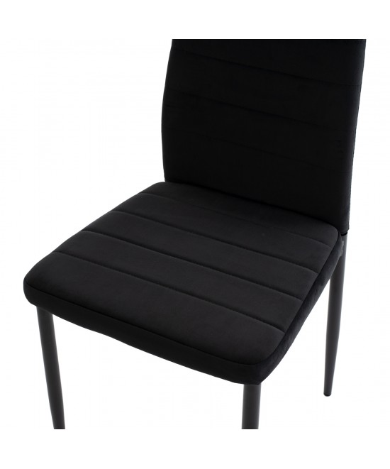 ΣΕΤ ΤΡΑΠΕΖΑΡΙΑΣ 5ΤΜΧ LADY HM21199.04 ΓΥΑΛΙ--ΜΕΤΑΛΛΟ & ΒΕΛΟΥΔΟ ΣΕ ΜΑΥΡΟ