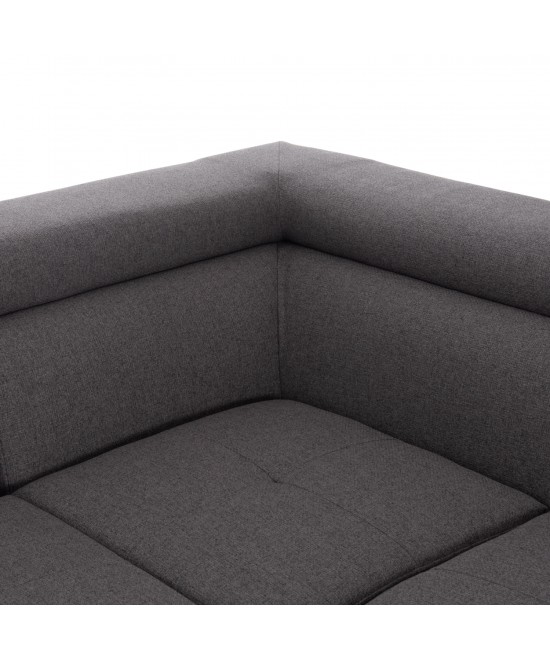 ΓΩΝΙΑΚΟΣ ΚΑΝΑΠΕΣ-ΚΡΕΒΑΤΙ ΜΕ ΑΠΟΘ.ΧΩΡΟ ENCORE HM3301.01R ΓΚΡΙ ΥΦΑΣΜΑ 285x205x90Υεκ.