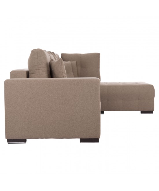 ΓΩΝΙΑΚΟΣ ΚΑΝΑΠΕΣ-ΚΡΕΒΑΤΙ ΜΕ ΑΠΟΘ.ΧΩΡΟ TRENDSTON HM3302.03R ΜΠΕΖ ΥΦΑΣΜΑ 298x177x95Υεκ