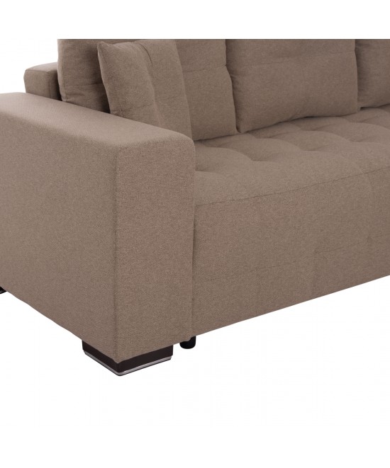 ΓΩΝΙΑΚΟΣ ΚΑΝΑΠΕΣ-ΚΡΕΒΑΤΙ ΜΕ ΑΠΟΘ.ΧΩΡΟ TRENDSTON HM3302.03R ΜΠΕΖ ΥΦΑΣΜΑ 298x177x95Υεκ