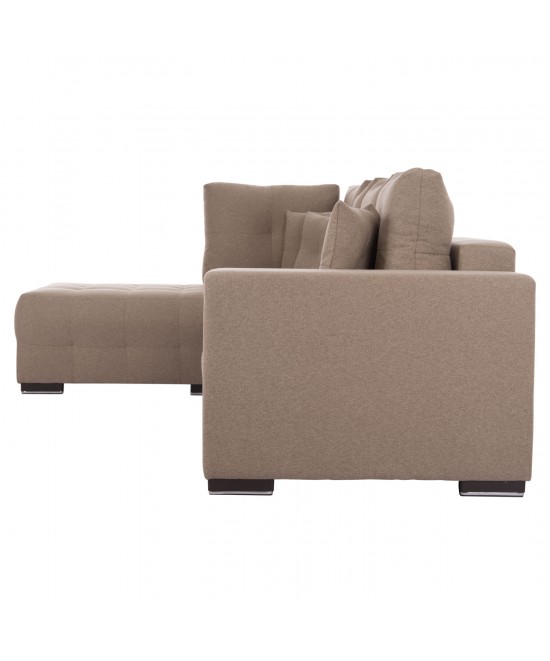 ΓΩΝΙΑΚΟΣ ΚΑΝΑΠΕΣ-ΚΡΕΒΑΤΙ ΜΕ ΑΠΟΘ.ΧΩΡΟ TRENDSTON HM3302.03L ΜΠΕΖ ΥΦΑΣΜΑ 298x177x95Υεκ