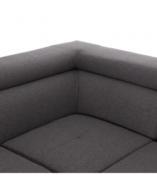 ΓΩΝΙΑΚΟΣ ΚΑΝΑΠΕΣ-ΚΡΕΒΑΤΙ ΜΕ ΑΠΟΘ.ΧΩΡΟ ENCORE HM3301.01L ΓΚΡΙ ΥΦΑΣΜΑ 285x205x90Υεκ.