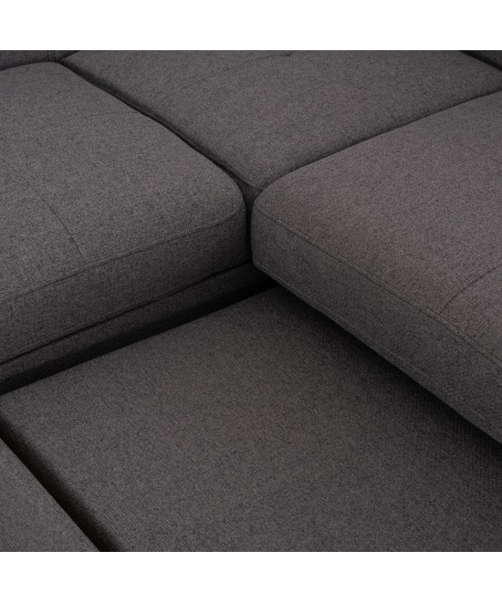 ΓΩΝΙΑΚΟΣ ΚΑΝΑΠΕΣ-ΚΡΕΒΑΤΙ ΜΕ ΑΠΟΘ.ΧΩΡΟ ENCORE HM3301.01L ΓΚΡΙ ΥΦΑΣΜΑ 285x205x90Υεκ.