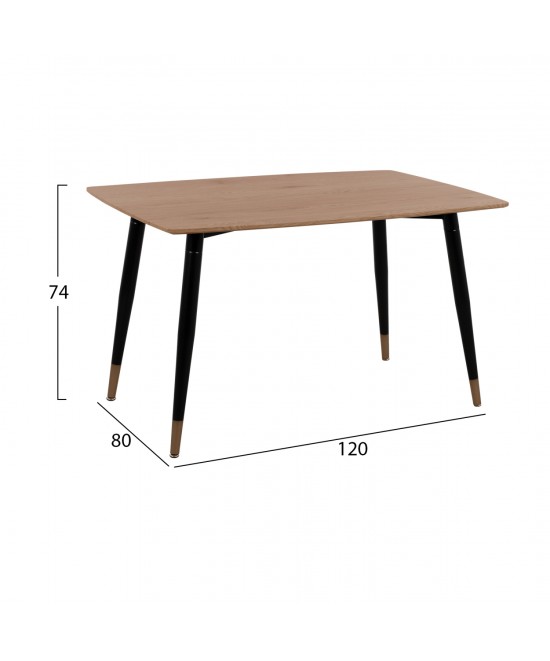 ΣΕΤ ΤΡΑΠΕΖΑΡΙΑΣ 5ΤΜΧ ALIZA HM11196.09 MDF TOP-ΒΕΛΟΥΔΟ & ΜΕΤΑΛΛΟ ΣΕ ΜΑΥΡΟ