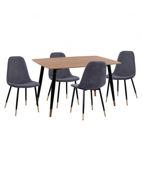 ΣΕΤ ΤΡΑΠΕΖΑΡΙΑΣ 5ΤΜΧ ALIZA HM11196.01 MDF TOP-ΒΕΛΟΥΔΟ ΓΚΡΙ & ΜΕΤΑΛΛΟ ΜΑΥΡΟ ΣΕΤ ΤΡΑΠΕΖΑΡΙΑΣ 5ΤΜΧ ALIZA HM11196.01 MDF TOP-ΒΕΛΟΥΔΟ ΓΚΡΙ & ΜΕΤΑΛΛΟ ΜΑΥΡΟ
