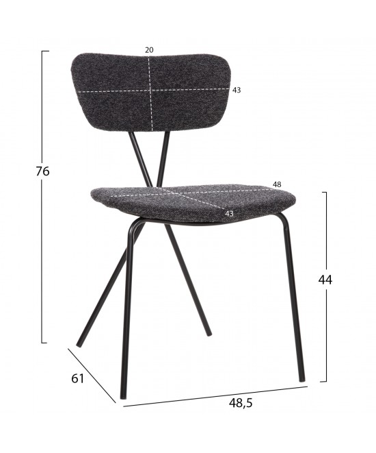 ΣΕΤ ΤΡΑΠΕΖΑΡΙΑΣ 5ΤΜΧ BROLIN HM21200 MDF TOP & ΜΕΤΑΛΛΟ ΜΑΥΡΟ-ΣΚΟΥΡΟ ΓΚΡΙ ΥΦΑΣΜΑ