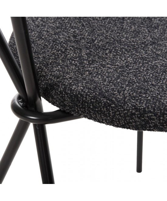 ΣΕΤ ΤΡΑΠΕΖΑΡΙΑΣ 5ΤΜΧ BROLIN HM21200 MDF TOP & ΜΕΤΑΛΛΟ ΜΑΥΡΟ-ΣΚΟΥΡΟ ΓΚΡΙ ΥΦΑΣΜΑ