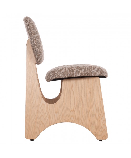 ΚΑΡΕΚΛΑ ΤΡΑΠΕΖΑΡΙΑΣ BELLISI HM18248.01 ΚΑΦΕ ΥΦΑΣΜΑ-PLYWOOD ΧΡΩΜΑ ΔΡΥΟΣ 53x56x78Υεκ.