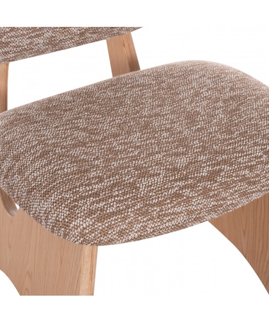 ΚΑΡΕΚΛΑ ΤΡΑΠΕΖΑΡΙΑΣ BELLISI HM18248.01 ΚΑΦΕ ΥΦΑΣΜΑ-PLYWOOD ΧΡΩΜΑ ΔΡΥΟΣ 53x56x78Υεκ.