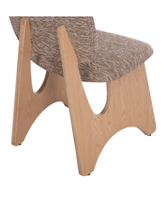 ΚΑΡΕΚΛΑ ΤΡΑΠΕΖΑΡΙΑΣ BELLISI HM18248.01 ΚΑΦΕ ΥΦΑΣΜΑ-PLYWOOD ΧΡΩΜΑ ΔΡΥΟΣ 53x56x78Υεκ.