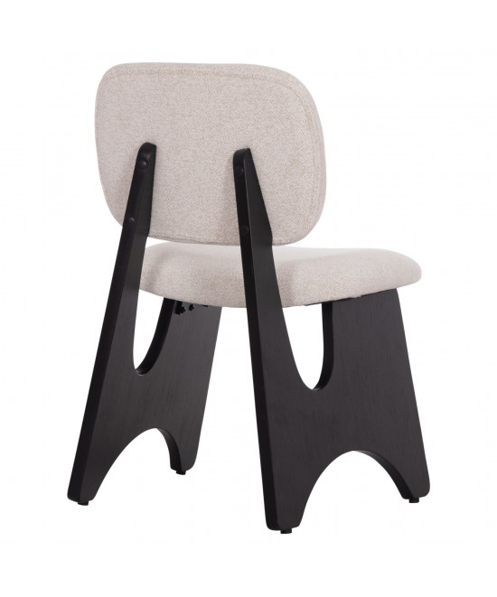 ΚΑΡΕΚΛΑ ΤΡΑΠΕΖΑΡΙΑΣ BELLISI HM18248.02 ΕΚΡΟΥ ΥΦΑΣΜΑ-PLYWOOD ΣΕ ΜΑΥΡΟ 53x56x78Υεκ.