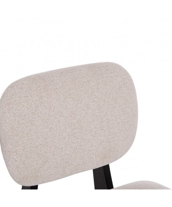 ΚΑΡΕΚΛΑ ΤΡΑΠΕΖΑΡΙΑΣ BELLISI HM18248.02 ΕΚΡΟΥ ΥΦΑΣΜΑ-PLYWOOD ΣΕ ΜΑΥΡΟ 53x56x78Υεκ.