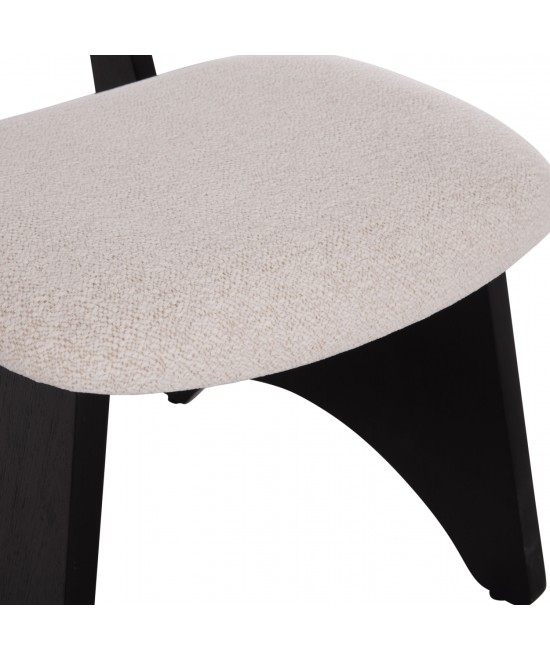 ΚΑΡΕΚΛΑ ΤΡΑΠΕΖΑΡΙΑΣ BELLISI HM18248.02 ΕΚΡΟΥ ΥΦΑΣΜΑ-PLYWOOD ΣΕ ΜΑΥΡΟ 53x56x78Υεκ.
