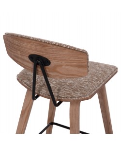 ΣΚΑΜΠΟ ΜΠΑΡ ΜΕΣ.ΥΨΟΥΣ INOVER HM9984.01 PLYWOOD ΣΕ WHITEWASH-ΚΑΦΕ ΥΦΑΣΜΑ 50x48x90Υεκ.