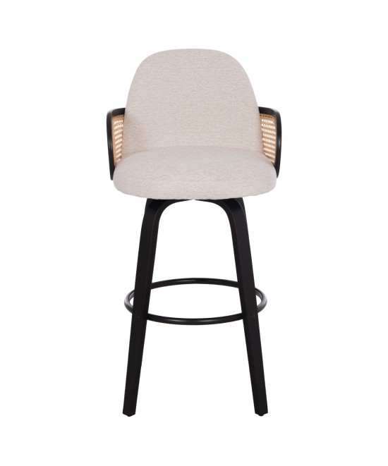 ΣΚΑΜΠΟ ΜΠΑΡ ΠΕΡΙΣΤΡΕΦΟΜΕΝΟ BECKER HM18251.02 PLYWOOD ΜΑΥΡΟ--ΕΚΡΟΥ ΥΦΑΣΜΑ 50x52x100Υ