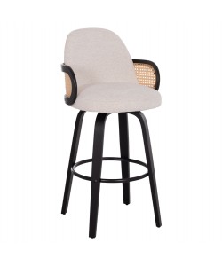 ΣΚΑΜΠΟ ΜΠΑΡ ΠΕΡΙΣΤΡΕΦΟΜΕΝΟ BECKER HM18251.02 PLYWOOD ΜΑΥΡΟ--ΕΚΡΟΥ ΥΦΑΣΜΑ 50x52x100Υ