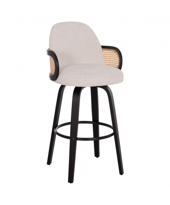 ΣΚΑΜΠΟ ΜΠΑΡ ΠΕΡΙΣΤΡΕΦΟΜΕΝΟ BECKER HM18251.02 PLYWOOD ΜΑΥΡΟ--ΕΚΡΟΥ ΥΦΑΣΜΑ 50x52x100Υ