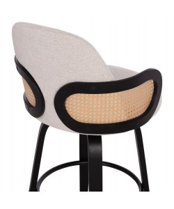 ΣΚΑΜΠΟ ΜΠΑΡ ΠΕΡΙΣΤΡΕΦΟΜΕΝΟ BECKER HM18251.02 PLYWOOD ΜΑΥΡΟ--ΕΚΡΟΥ ΥΦΑΣΜΑ 50x52x100Υ