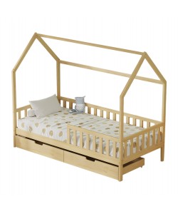 ΚΡΕΒΑΤΙ ΠΑΙΔΙΚΟ ΜΕ ΣΥΡΤΑΡΙΑ PHYLLIS HM724.01 τ.MONTESSORI ΦΥΣΙΚΟ 196x97x161Υεκ.