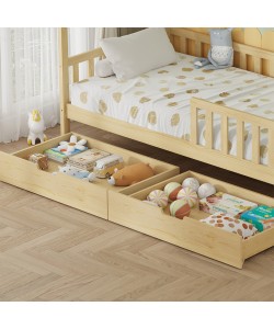 ΚΡΕΒΑΤΙ ΠΑΙΔΙΚΟ ΜΕ ΣΥΡΤΑΡΙΑ PHYLLIS HM724.01 τ.MONTESSORI ΦΥΣΙΚΟ 196x97x161Υεκ.