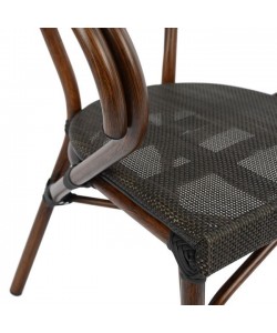 ΣΕΤ ΤΡΑΠΕΖΑΡΙΑ 5ΤΜΧ 140X80 & 4 ΠΟΛΥΘΡΟΝΕΣ BAMBOO LOOK ΚΑΦΕ