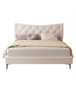 ΚΡΕΒΑΤΙ ΔΙΠΛΟ JILL HM737.03 ΥΦΑΣΜΑ ΣΕ ΜΠΕΖ--ΓΙΑ ΣΤΡΩΜΑ 160x200εκ.