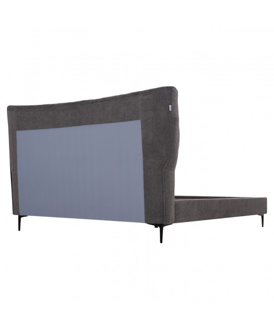 ΚΡΕΒΑΤΙ ΔΙΠΛΟ JILL HM737.01 ΥΦΑΣΜΑ ΣΕ ΓΚΡΙ--ΓΙΑ ΣΤΡΩΜΑ 160x200εκ.