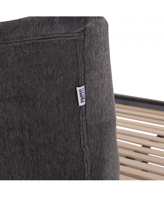 ΚΡΕΒΑΤΙ ΔΙΠΛΟ JILL HM737.01 ΥΦΑΣΜΑ ΣΕ ΓΚΡΙ--ΓΙΑ ΣΤΡΩΜΑ 160x200εκ.