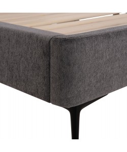 ΚΡΕΒΑΤΙ ΔΙΠΛΟ JILL HM737.01 ΥΦΑΣΜΑ ΣΕ ΓΚΡΙ--ΓΙΑ ΣΤΡΩΜΑ 160x200εκ.