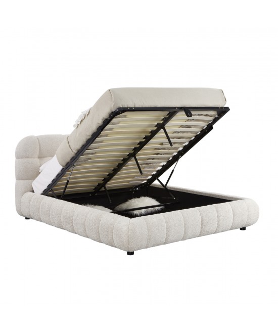 ΚΡΕΒΑΤΙ ΜΕ ΑΠΟΘ.ΧΩΡΟ MOLEN HM730.03 ΜΠΕΖ ΜΠΟΥΚΛΕ ΥΦΑΣΜΑ--ΓΙΑ ΣΤΡΩΜΑ 160x200εκ