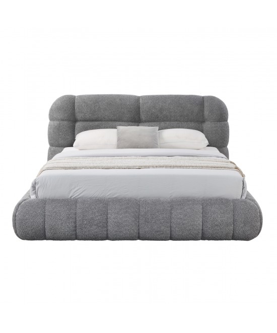 ΚΡΕΒΑΤΙ ΜΕ ΑΠΟΘ.ΧΩΡΟ MOLEN HM730.01 ΓΚΡΙ ΜΠΟΥΚΛΕ ΥΦΑΣΜΑ--ΓΙΑ ΣΤΡΩΜΑ 160x200εκ