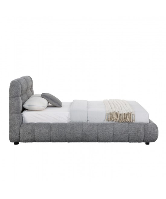 ΚΡΕΒΑΤΙ ΜΕ ΑΠΟΘ.ΧΩΡΟ MOLEN HM730.01 ΓΚΡΙ ΜΠΟΥΚΛΕ ΥΦΑΣΜΑ--ΓΙΑ ΣΤΡΩΜΑ 160x200εκ