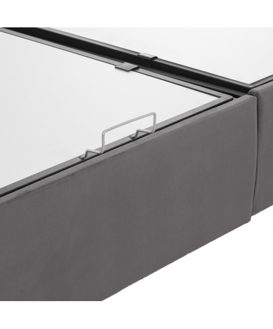 ΚΡΕΒΑΤΙ ΜΕ ΣΤΡΩΜΑ ΔΙΠΛΟ MALENA HM21164 ΓΚΡΙ ΒΕΛΟΥΔΟ & ΑΠΟΘ.ΧΩΡΟΣ-ΓΙΑ 160x200εκ.