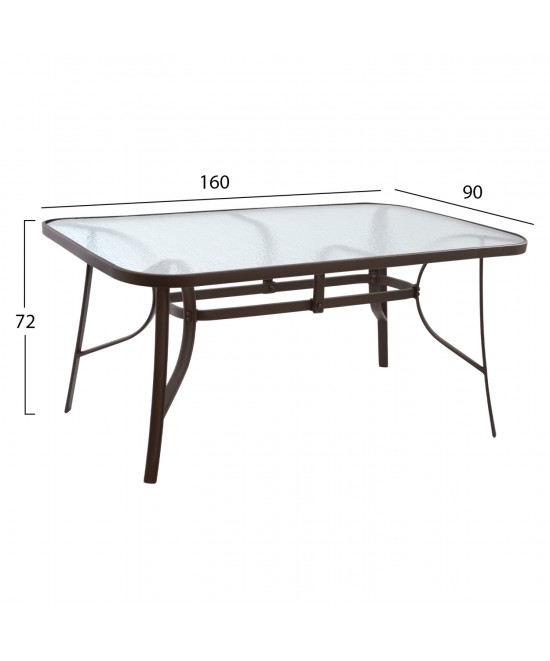 ΣΕΤ ΤΡΑΠΕΖΑΡΙΑ ΚΑΦΕ ΜΕΤΑΛΛΙΚΗ 7ΤΜΧ ΜΕ 6ΚΑΡΕΚΛΕΣ ΚΑΙ ΤΡΑΠΕΖΙ 160Χ90 HM5206.02