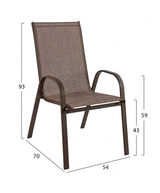 ΣΕΤ ΤΡΑΠΕΖΑΡΙΑ ΚΑΦΕ ΜΕΤΑΛΛΙΚΗ 7ΤΜΧ ΜΕ 6ΚΑΡΕΚΛΕΣ ΚΑΙ ΤΡΑΠΕΖΙ 160Χ90 HM5206.02