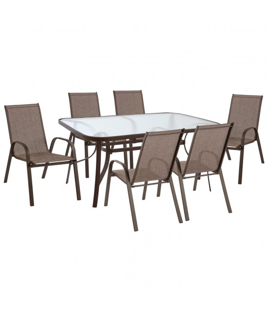 ΣΕΤ ΤΡΑΠΕΖΑΡΙΑ ΚΑΦΕ ΜΕΤΑΛΛΙΚΗ 7ΤΜΧ ΜΕ 6ΚΑΡΕΚΛΕΣ ΚΑΙ ΤΡΑΠΕΖΙ 160Χ90 HM5206.02