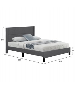 ΚΡΕΒΑΤΙ TRILLOP HM666.12 ΓΚΡΙ ΥΦΑΣΜΑ ΓΙΑ ΣΤΡΩΜΑ 160X200εκ. ΚΡΕΒΑΤΙ TRILLOP HM666.12 ΓΚΡΙ ΥΦΑΣΜΑ ΓΙΑ ΣΤΡΩΜΑ 160X200εκ.