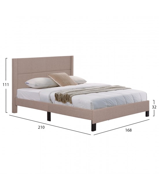ΚΡΕΒΑΤΙ TRILLOP HM666.15 ΜΠΕΖ ΥΦΑΣΜΑ ΓΙΑ ΣΤΡΩΜΑ 160X200εκ.