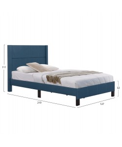 ΚΡΕΒΑΤΙ TRILLOP HM667.14 ΜΠΛΕ ΥΦΑΣΜΑ ΓΙΑ ΜΟΝΟ ΣΤΡΩΜΑ 120X200εκ.