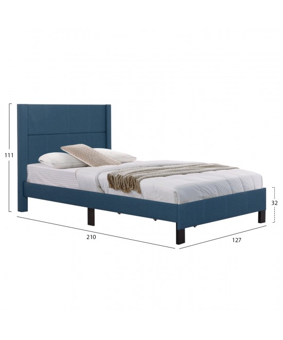 ΚΡΕΒΑΤΙ TRILLOP HM667.14 ΜΠΛΕ ΥΦΑΣΜΑ ΓΙΑ ΜΟΝΟ ΣΤΡΩΜΑ 120X200εκ.