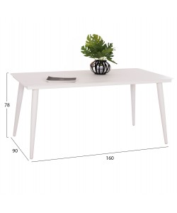 ΤΡΑΠΕΖΙ ΑΛΟΥΜΙΝΙΟΥ ΟΡΘΟΓΩΝΙΟ HIGER HM6291.02 ΛΕΥΚΟ 160x90x78Υεκ.