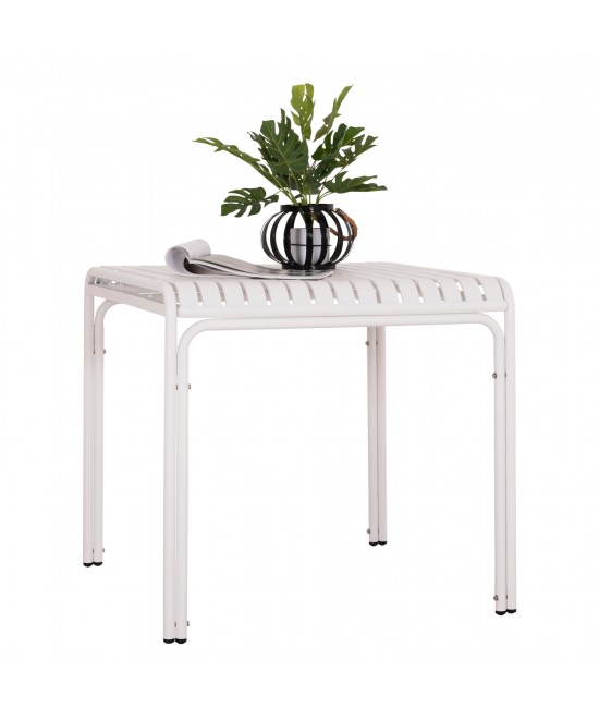 ΤΡΑΠΕΖΙ ΤΕΤΡΑΓΩΝΟ ΑΛΟΥΜΙΝΙΟΥ RACHEL HM6338.02 ΛΕΥΚΟ 80x80x75Υεκ.