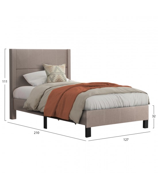 ΚΡΕΒΑΤΙ TRILLOP HM667.15 ΜΠΕΖ ΥΦΑΣΜΑ ΓΙΑ ΜΟΝΟ ΣΤΡΩΜΑ 120X200εκ.