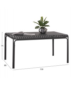 ΤΡΑΠΕΖΙ ΑΛΟΥΜΙΝΙΟΥ RACHEL HM6339.01 ΓΚΡΙ 150x80x75Υεκ.