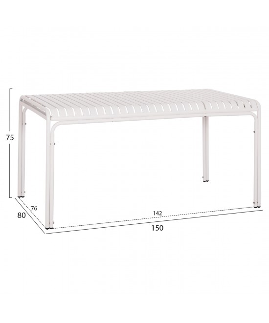 ΤΡΑΠΕΖΙ ΑΛΟΥΜΙΝΙΟΥ RACHEL HM6339.02 ΛΕΥΚΟ 150x80x75Υεκ. ΤΡΑΠΕΖΙ ΑΛΟΥΜΙΝΙΟΥ RACHEL HM6339.02 ΛΕΥΚΟ 150x80x75Υεκ.