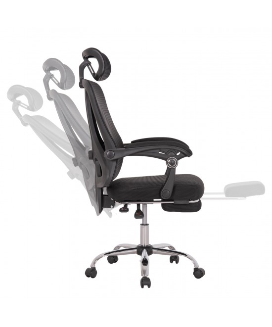 ΚΑΡΕΚΛΑ ΓΡΑΦΕΙΟΥ BARNET HM18258.01 ΜΑΥΡΟ MESH-ΜΑΥΡΟΣ ΣΚΕΛΕΤΟΣ NYLON 61x62x123Υ