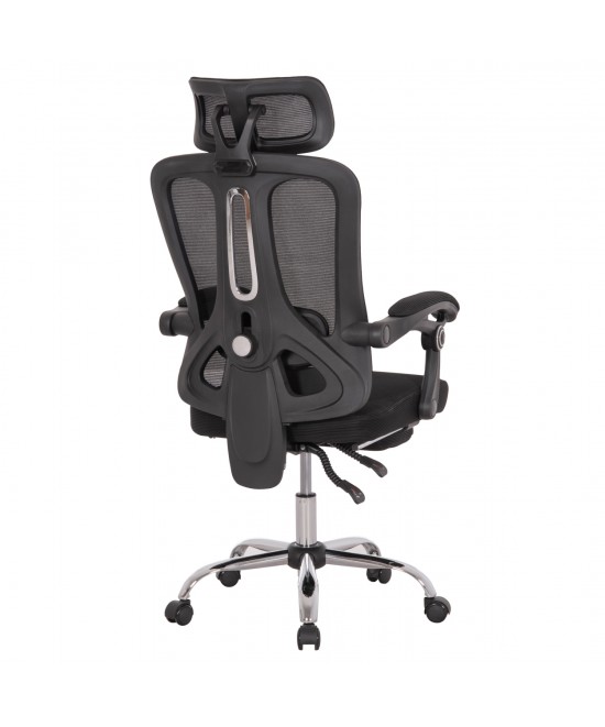 ΚΑΡΕΚΛΑ ΓΡΑΦΕΙΟΥ BARNET HM18258.01 ΜΑΥΡΟ MESH-ΜΑΥΡΟΣ ΣΚΕΛΕΤΟΣ NYLON 61x62x123Υ