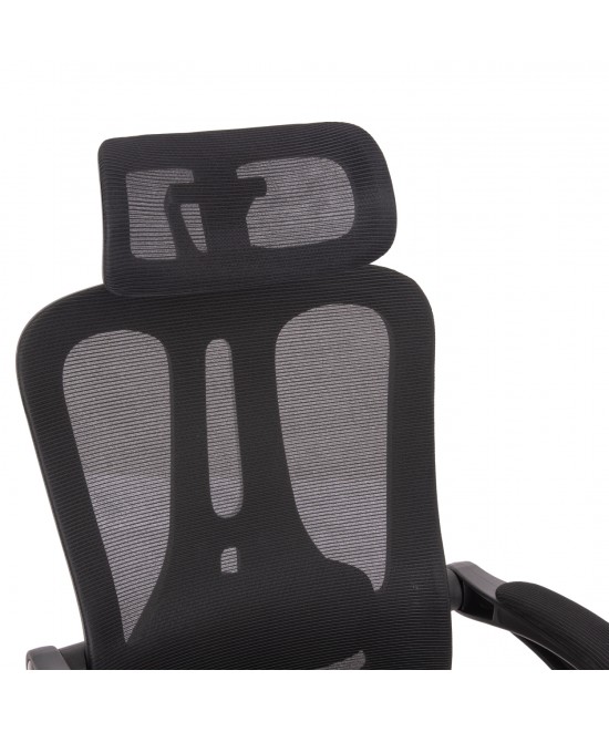 ΚΑΡΕΚΛΑ ΓΡΑΦΕΙΟΥ BARNET HM18258.01 ΜΑΥΡΟ MESH-ΜΑΥΡΟΣ ΣΚΕΛΕΤΟΣ NYLON 61x62x123Υ